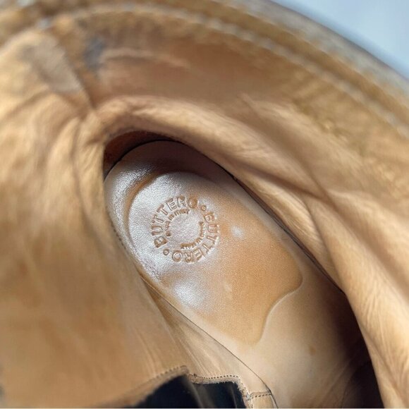 * Buttero Black Leather Western Boots Made in Italy Size 39 - Picture 9 of 13